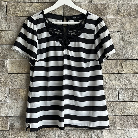 WHBM striped semi-sheer top - Picture 1 of 8